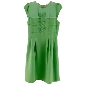 Modcloth Ara Green Bows Classic Vintage Style Pleated Dress Women Size Small